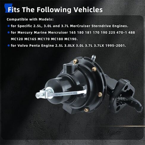 مضخة الوقود لمحرك Mercruiser 2.5L 3.0L 3.7L Sterndrive MC120 MC165 MC170 MC180 MC190 165 180 181 170 190 225 استبدال 18-7282 8M0073435 42725A3 861676A1 3854858 in Saudi Arabia