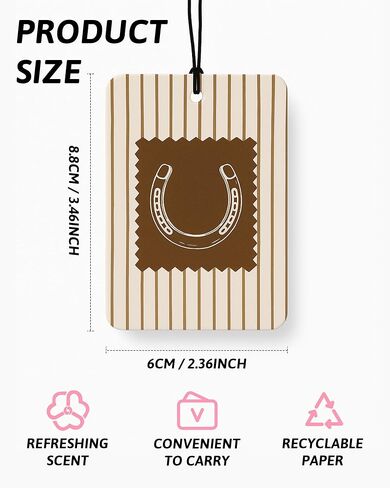 Boho Western Car Air Freshener 4 Pcs Coconut Scented, Howdy Horseshoe Cactus Rodeo Cowboy Car Accessories Mirror Decor for Women, Western Hanging Air Freshener for Cars Closet Drawer Books in Saudi Arabia