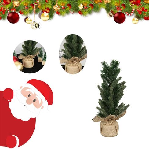 شجرة عيد الميلاد الصغيرة، شجرة عطلة على سطح الطاولة مقاس 12.6 بوصة مع فروع من البولي إيثيلين لطاولة عيد الميلاد وحفلات العطلات المنزلية، قطعة مركزية للحفلات غير مضاءة in Kuwait