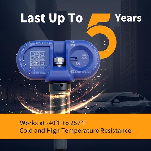 مستشعر Bluetooth TPMS لطراز Tesla 3، الطراز Y، الطراز S، الطراز X 2020-2025، استبدال مستشعر مراقبة ضغط الإطارات OE # 1490701-00-B، 1490701-01-B، 1490701-01-C، 4 عبوات in Kuwait