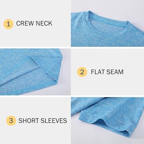 Phedrew 5-Pack رجالي تي شيرت نشط سريع الجفاف رياضي تجريب قمصان قصيرة الأكمام قمصان رياضية للرجال in Kuwait