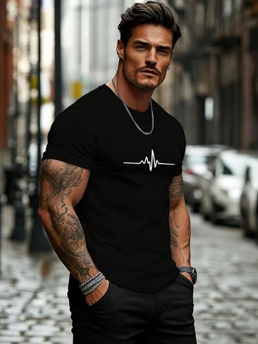 Men’s Graphic T-Shirt Short Sleeve Crew Neck Casual Summer Tee Trendy Fashion Print Streetwear Top in Saudi Arabia