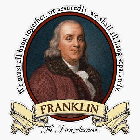 Benjamin Franklin Sticker Vinyl Decal Bumper Sticker 5" in Kuwait