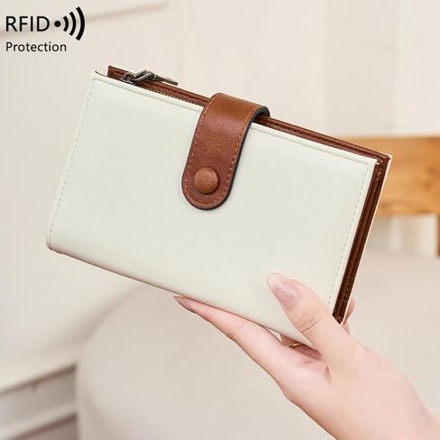 Women's Compact Trifold Wallet, RFID Blocking Short Wallet with Zipper Coin Pocket and Card Slots, Gift for Women. in Saudi Arabia