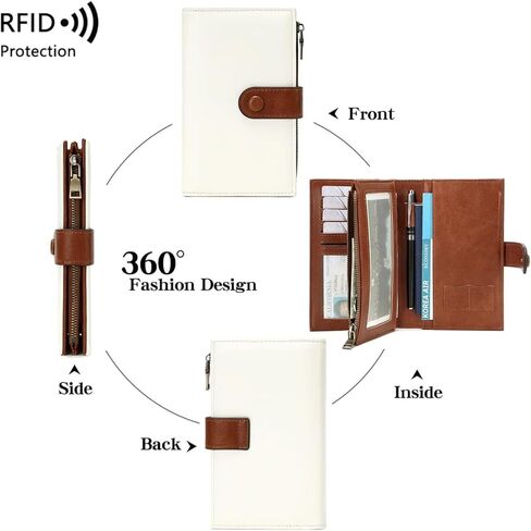 Women's Compact Trifold Wallet, RFID Blocking Short Wallet with Zipper Coin Pocket and Card Slots, Gift for Women. in Saudi Arabia