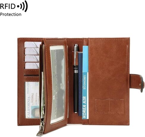 Women's Compact Trifold Wallet, RFID Blocking Short Wallet with Zipper Coin Pocket and Card Slots, Gift for Women. in Saudi Arabia