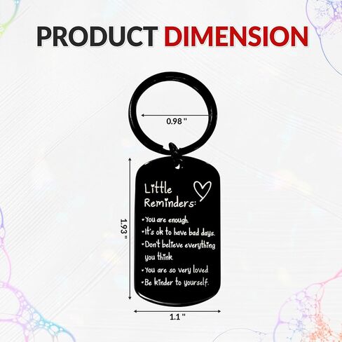 You Are Enough Keychain – Motivational Affirmation Gift for Women & Men, Positive Reminder for Car Keys, Bags or Backpacks (Black) in Saudi Arabia