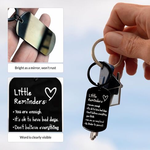 You Are Enough Keychain – Motivational Affirmation Gift for Women & Men, Positive Reminder for Car Keys, Bags or Backpacks (Black) in Saudi Arabia