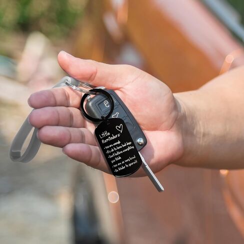 You Are Enough Keychain – Motivational Affirmation Gift for Women & Men, Positive Reminder for Car Keys, Bags or Backpacks (Black) in Saudi Arabia