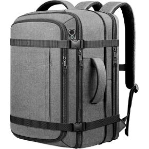 Comfort Travel Backpack,Expandable Carry on Backpack 1-5 Days with USB Cable Port,Fits 17.3" Laptop Notebook,Water Resistant Weekender Backpack Flight Approved for Men Women Hiking,College Travel,Grey in Kuwait