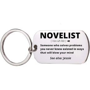 Novelist Gift, Personalized Novelist Keychain, Writer Jewelry Gift, Coworker Keychain Appreciation Gift for Men and Women in Kuwait