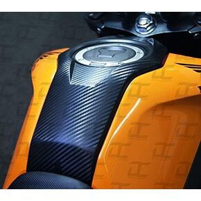 مجموعة رسومات لاصقة لغطاء خزان الغاز من ألياف الكربون من شركة ديكال كونسيبتس - لسيارة Honda Grom (2017-2020) (ألياف الكربون السوداء) in Kuwait