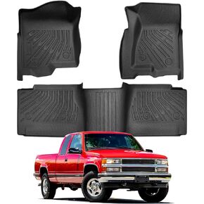 حصيرة أرضية الشاحنة مناسبة خصيصًا لسيارة Chevy Silverdao لـ GMC Sierra Extended Cab 1500 2000 2001 2002 2003 2004 2005 - ملحقات TPE للحماية من جميع الأحوال الجوية in Kuwait