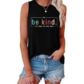 Be Kind Tshirt Women, It's Really Not That Hard Tank Tops Summer Casual Graphic Tees Crew Neck Sleeveless Vest Tops in Saudi Arabia