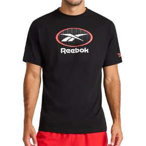 Reebok Men's Short Sleeve Graphic Crewneck T-Shirt, Standard Fit, Lightweight Cotton-Poly Fabric in Kuwait