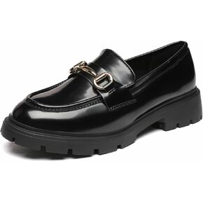 Bernal Loafers for Women Platform Chunky Heeled Loafers with Buckle Classic Business Work Office Slip On Casual Comfortable Moccasins School Dressy Shoes in Kuwait