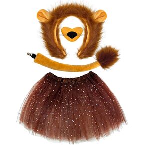Halloween Lion Costume Set for Girls Lion Tutu Ears Headband Tail Costume Kit for Adult Halloween Cosplay in Kuwait