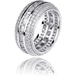 خاتم مجوف أنيق من خمسة صفوف مطلي بالذهب عيار 18 قيراط بلينغ تشيكوسلوفاكيا مقلد الماس الهيب هوب للرجال والنساء in Kuwait