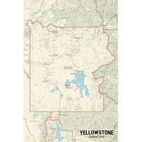 Best Maps Ever Yellowstone National Park Map 24x36 Poster (Tan) in Kuwait
