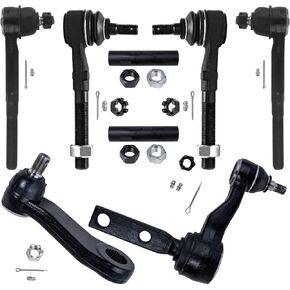 محور ديترويت - طقم تعليق أمامي ثنائي الدفع مكون من 8 قطع لسيارة Ford Expedition F-150 F-250 Lincoln Blackwood Navigator، 4 أطراف قضيب ربط، 1 ذراع بيتمان، 1 ذراع خامل، 2 استبدال الأكمام القابلة للتعديل in Kuwait