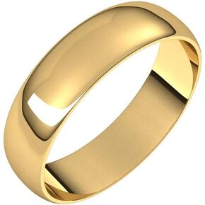 خاتم زفاف سونيا جويلز من الذهب الأصفر عيار 14 قيراط مقاس 5 ملم رفيع كلاسيكي عادي - مقاس 10 in Kuwait