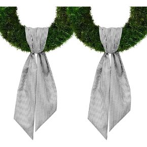 قطعتان من وشاح إكليل عيد الميلاد للباب الأمامي، وشاح قطني مخطط باللون الأرجواني، إكسسوارات إكليل الزفاف للعطلات في المنزل وديكورات أعياد الميلاد وحفلات استقبال المولود الجديد in Kuwait