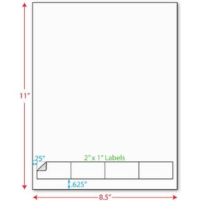 ورقة نموذج ملصقات ليزر مدمجة مقاس 2 × 1 بوصة، 4 ملصقات متقاطعة (كرتونة تحتوي على 1000 ورقة) in Kuwait