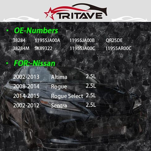 مجموعة شداد الحزام مع بكرة متوافقة مع Nissan Altima 2002-2013، Sentra 2002-2012، X-Trail 2003-2006، Rogue 2008-2014، Rogue Select 2.5L، OE# 11955JA00A، 11955JA00B in Kuwait