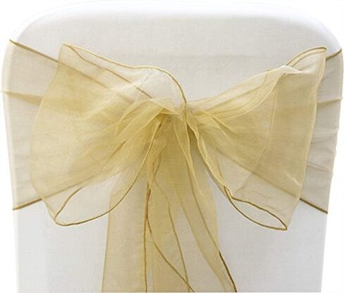 Sarvam Fashion Organza Chair Bow Sash Décor Bows Sashes for Wedding Reception Events Banquets Decoration - (Pack of 25, Hot Pink) in Kuwait