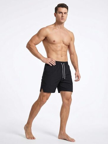 Men's Athletic Sports Shorts, Drawstring Workout Shorts for Gym, Solid Color Running Training Shorts in Saudi Arabia