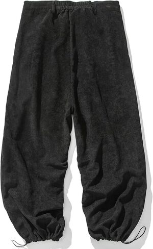 GURUNVANI Mens Corduroy Pants Loose Drawstring Sweatpants Vintage Cargo Pant in Saudi Arabia