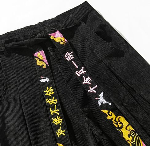 GURUNVANI Mens Corduroy Pants Loose Drawstring Sweatpants Vintage Cargo Pant in Saudi Arabia
