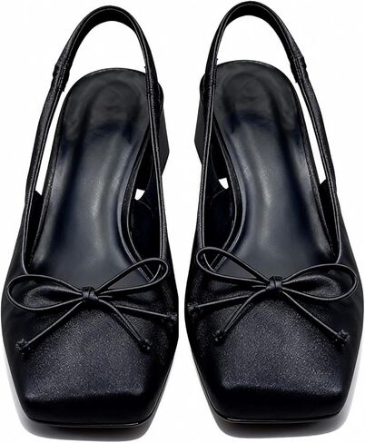 كعب باليه من الساتان للنساء بكعب Slingback ومقدمة مربعة وكعب مكتنز وكعب راقصة الباليه مع حزام Maryjane لحفلات الزفاف المسطحة للعروس أحذية الحفلات الأنيقة in Kuwait