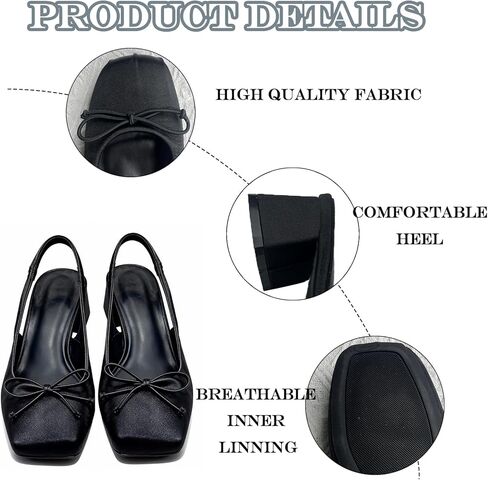 كعب باليه من الساتان للنساء بكعب Slingback ومقدمة مربعة وكعب مكتنز وكعب راقصة الباليه مع حزام Maryjane لحفلات الزفاف المسطحة للعروس أحذية الحفلات الأنيقة in Kuwait