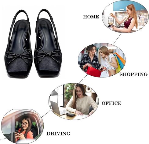 كعب باليه من الساتان للنساء بكعب Slingback ومقدمة مربعة وكعب مكتنز وكعب راقصة الباليه مع حزام Maryjane لحفلات الزفاف المسطحة للعروس أحذية الحفلات الأنيقة in Kuwait