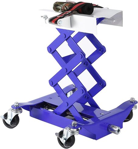 Garvee Transmission Jack 450 LBS Capacity: Low Profile Lift with 2M Safety Straps & 4 Brake Wheels, 7-23 Inch Range for Car & Truck Repair (Red) in Saudi Arabia