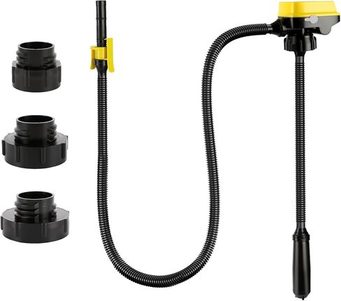 مضخة نقل وقود لاسلكية مع خرطوم مرن، تعمل بالبطارية، متوافقة مع بطاريات DeWalt 20V وMilwaukee 18V، توقف تلقائي، تدفق عالي 3.2GPM، محولات 3 أحجام، ضخ وقود محمول in Kuwait
