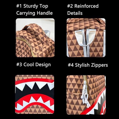 Durable Lightweight Computer Backpack with All-Over Triangle Grid Design Fashion Daypack (Coffee, One Size) in Saudi Arabia