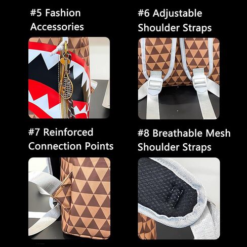 Durable Lightweight Computer Backpack with All-Over Triangle Grid Design Fashion Daypack (Coffee, One Size) in Saudi Arabia