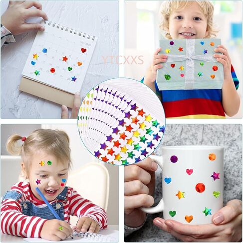 2400 Pcs Star Stickers for Kids Reward Holographic Star Stickers Reward for Behavior Chart School Classroom Teacher Supplies 0.6inch School Supplies for Classroom in Saudi Arabia
