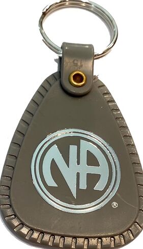 RecoveryChip NA Keychain Grey 18 Month Sobriety Narcotics Anonymous Eighteen Months Gray Keytag in Saudi Arabia