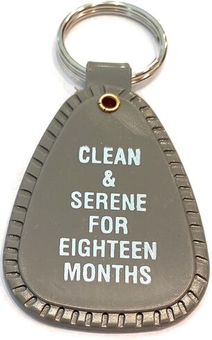 RecoveryChip NA Keychain Grey 18 Month Sobriety Narcotics Anonymous Eighteen Months Gray Keytag in Saudi Arabia