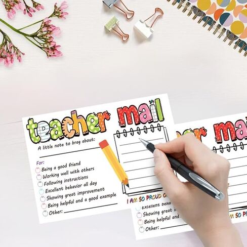 52 قطعة من الملاحظات البريدية السعيدة للمعلم للآباء، وبطاقات حوافز السلوك الإيجابي للفصل الدراسي، وملاحظات المكافآت التحفيزية لمعلمي مرحلة ما قبل المدرسة ورياض الأطفال الابتدائية in Kuwait