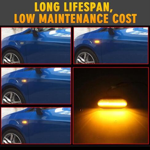 Led Sequential Side Marker Turn Signal Light VW Jetta MK4 Golf4 GTI R32 Passat B5 Lupo Polo Sharan Vento Fox Amarok T5 Replacement for Ford Fiesta Focus Fusion in Kuwait