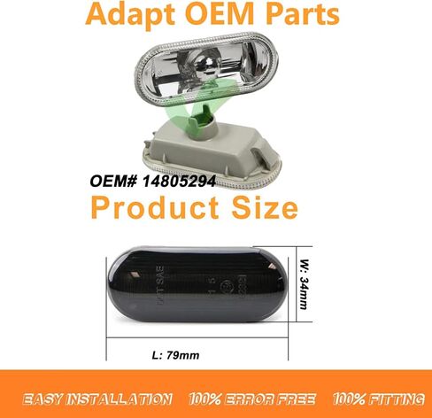 Led Sequential Side Marker Turn Signal Light VW Jetta MK4 Golf4 GTI R32 Passat B5 Lupo Polo Sharan Vento Fox Amarok T5 Replacement for Ford Fiesta Focus Fusion in Kuwait