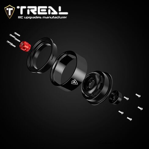 TREAL 1.9" CNC Machined Retro-Style Vintage Wagon Beadlock Wheels for 1:10 Scale RC Crawlers-VTE20(White) in Saudi Arabia