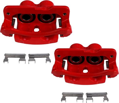 Pair of High-Temp Red Powder Coated Calipers Disc Brake Caliper Assembly with Bracket Front Rear S4728 For 2002-2006 CADILLAC ESCALADE For 1999-2013 CHEVROLET For 1999-2013 GMC in Saudi Arabia