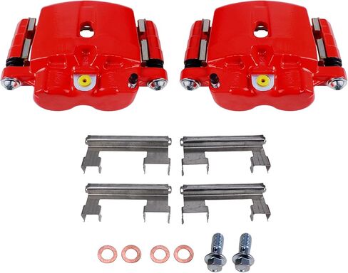 Pair of High-Temp Red Powder Coated Calipers Disc Brake Caliper Assembly with Bracket Front Rear S4728 For 2002-2006 CADILLAC ESCALADE For 1999-2013 CHEVROLET For 1999-2013 GMC in Saudi Arabia