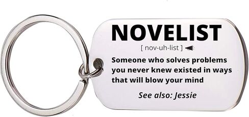 Novelist Gift, Personalized Novelist Keychain, Writer Jewelry Gift, Coworker Keychain Appreciation Gift for Men and Women in Kuwait