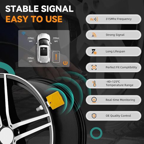 DEAL AUTO ELECTRIC PARTS TPMS Sensor, Pre-Programmed, 4pcs 315MHz Tire Pressure Monitoring Sensor, Compatible with Nissan Altima Titan Frontier Sentra Infiniti FX35 FX45 Q45 Sedan, Raplace 40700-1AA0B in Saudi Arabia